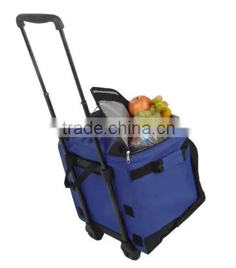 Supermarket trolley cooler bag with wheels