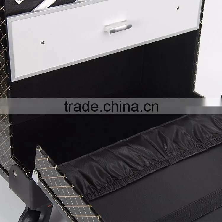 PVC cosmetic display case makeup case with trays