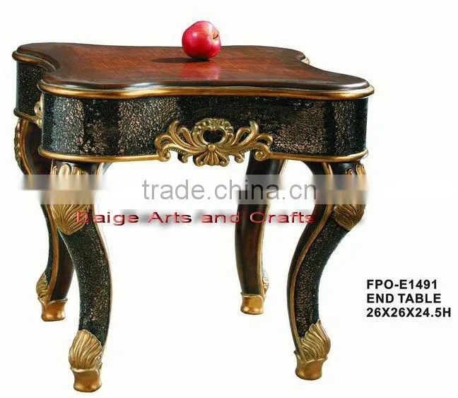 French Style Reclaim Wood Mirrored Console Table S-1491