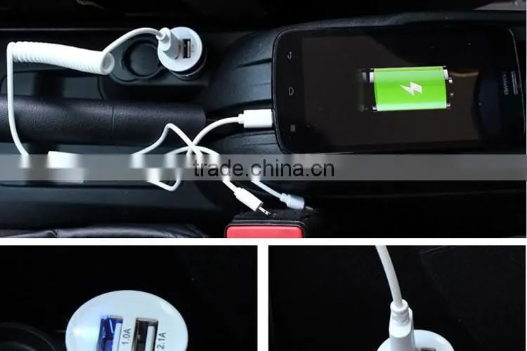 2016 New arrival customize Colorful Aluminum Ring mini Universal car charger , single / dual usb car charger for mobile phone