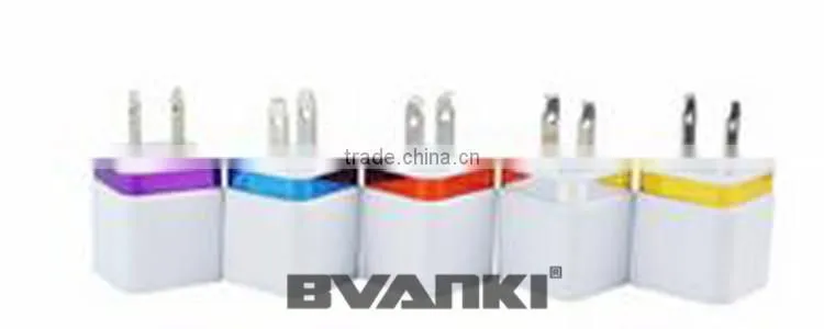 Promotional Custom Logo colorful universal 2 Dual usb port travel adapter wall usb charger for cell phones free samples