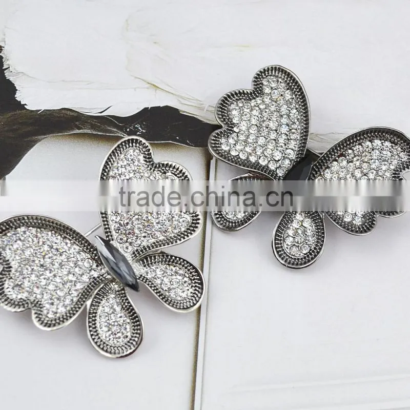 China wholesale cheap fashion butterfly rhinestone brooch popular brooch for women