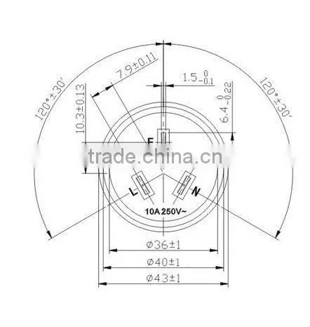 3 Pins China ac adapter power plug