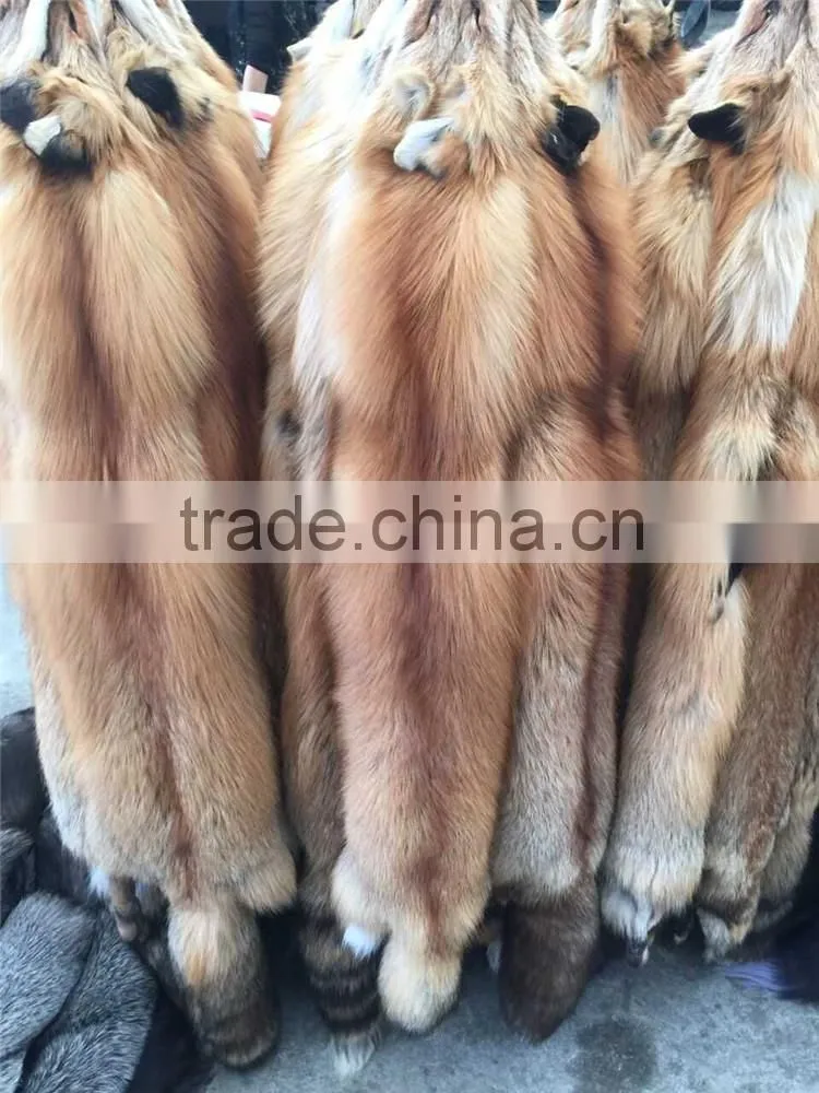 Factory Wholesale Fabric Material Fox Skin Natural Red Fox Fur Skin
