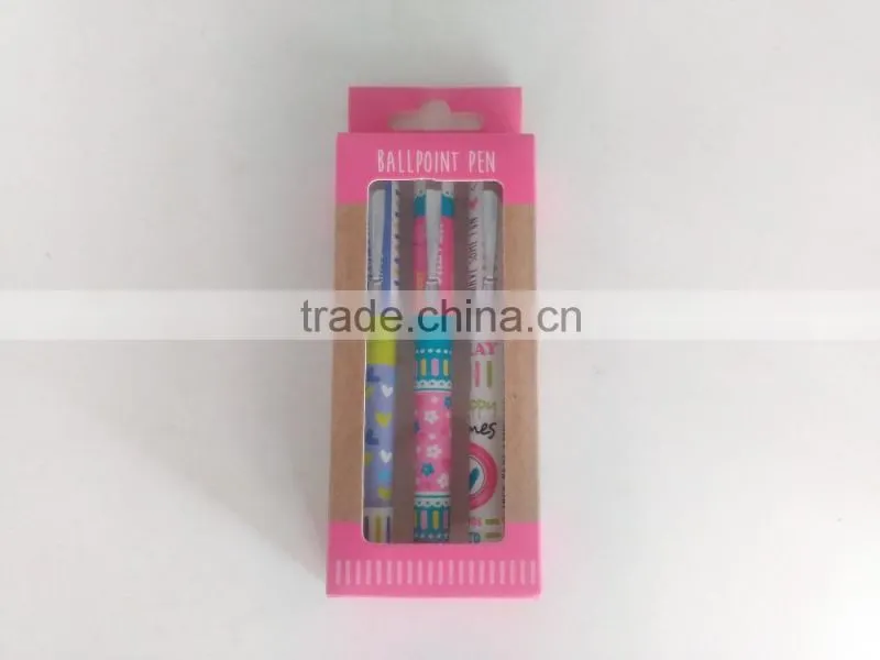 promotional ball pen plastic pink style ballpen