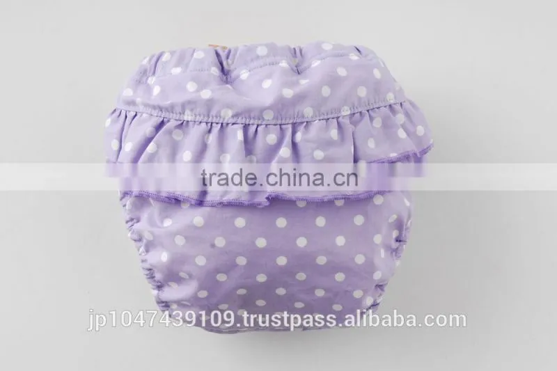 made in Japan cute polka dot and frilled cloth baby diaper cover nappies high quality