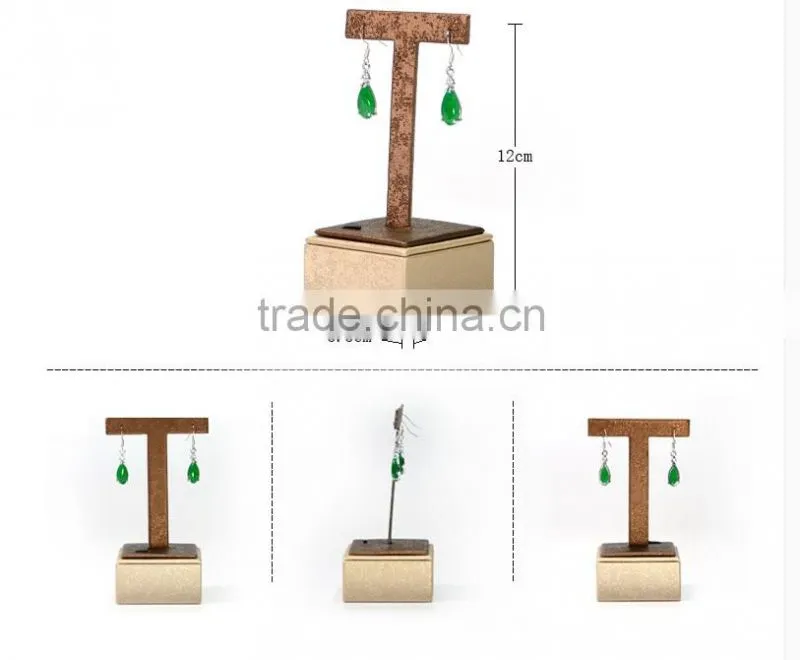 AN128 ANPHY One Pair Leather Base Earring Pendants Green Jewelry Stand Holder Display Stock 5.5*5.5*12cm 74g