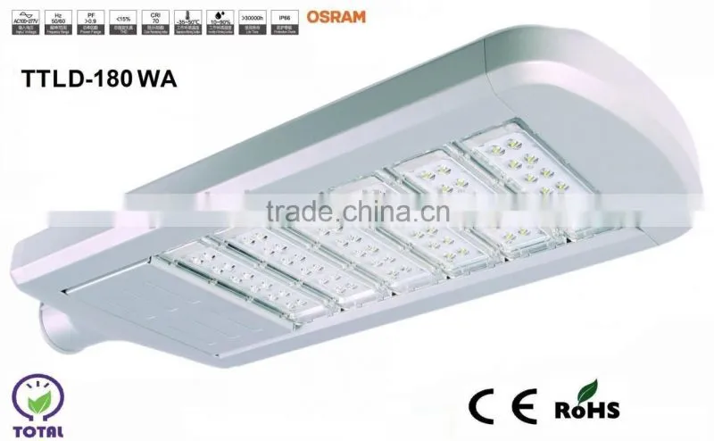 Hangzhou factory, UL,CE,ROHS certificate, MODULAR 180W,led street lighting,BY OSRAM