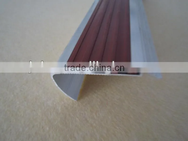brown Aluminum Anti-slip Strips for Stairs wrapping angle