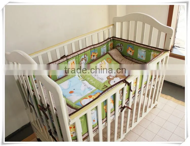 monkey and tiger 3pcs newborn european baby bedding set from professional manufacturer