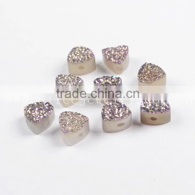 Custom new color agate flat druzy wholesale gemstone for jewelry DIY