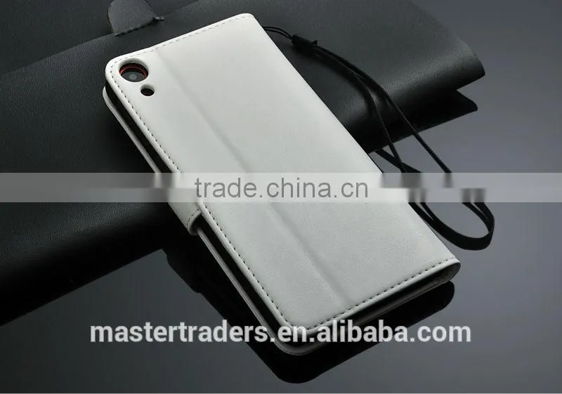 Original Fashion 64 Grain Stand Holder Wallet Flip PU Leather Case For HTC 820 MT-3099