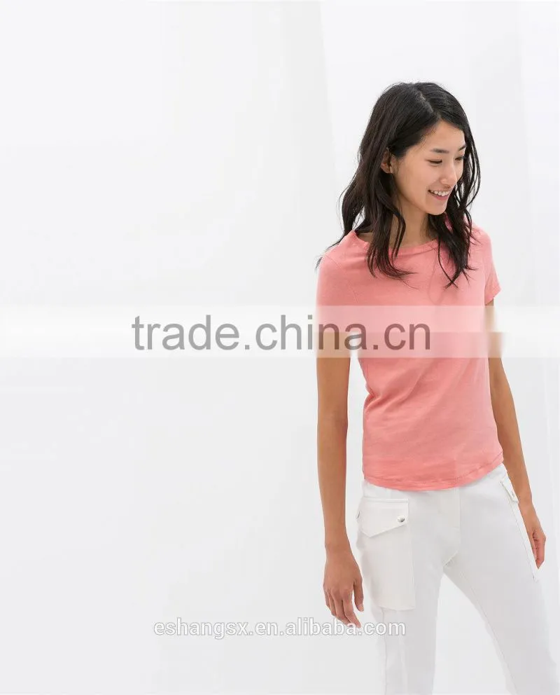 Ladies normal design organic cotton high quality t-shirt