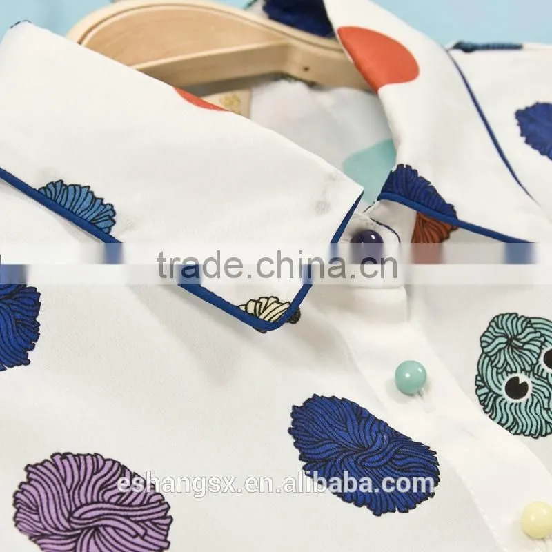 Ladies chiffon printed sleeveless t-shirt