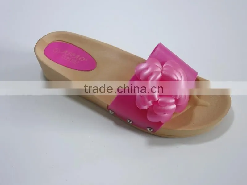 2015 New Design Design High Heel Flower women PCU Slippers