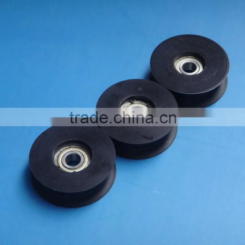 Natrual custom Nylon polyamide PA6 PA66 plastic pulley with bearings china factory