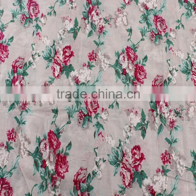 poplin printing fabric textile 40s cotton fabric for woman's dress clothing
