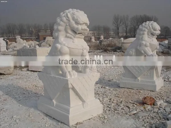 white marble lion sculpture
