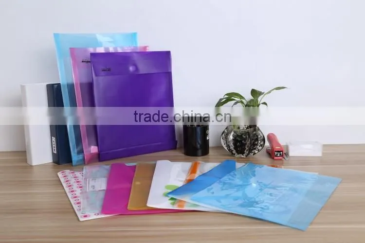 Transparent coloured A4 pp school supply student document wallet