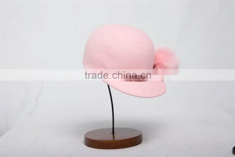 Cute Girls Pink Winter Wool Felt Hat