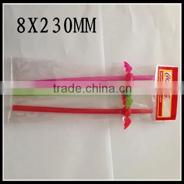 Colorful plastic wrapped acrylic straws striped