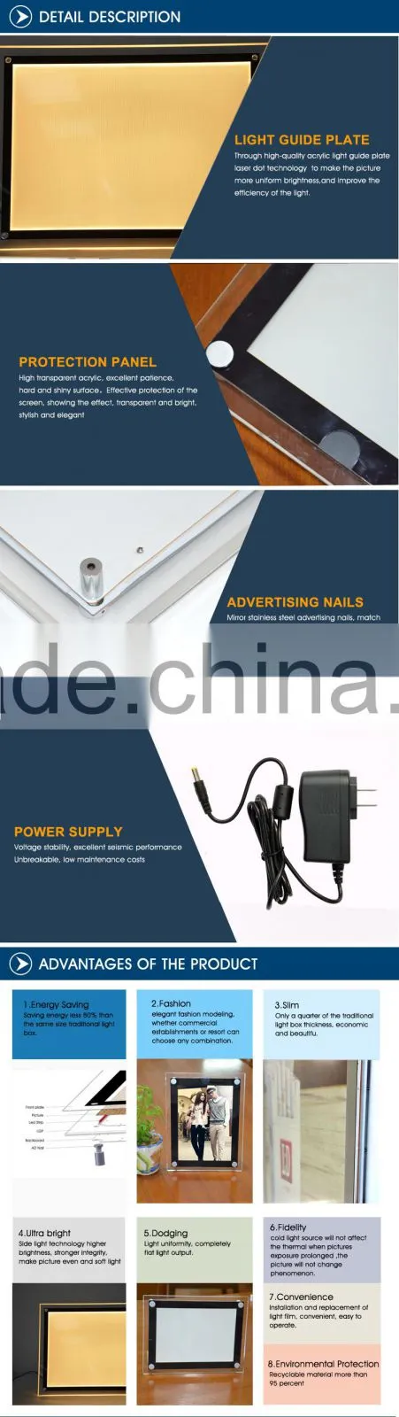 Edgelight CF9 single side magnetic tablet menu for restaurant
