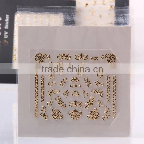 OEM Star design gold color Gel nail sticker