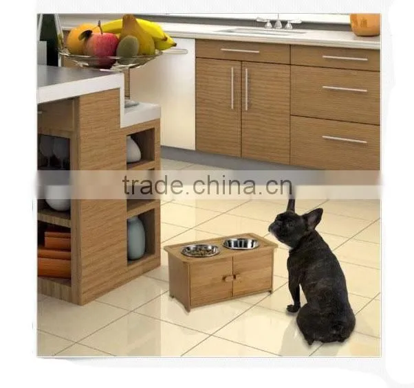 Perfect Bamboo Pet Bowls for Dogs With a Cabinet