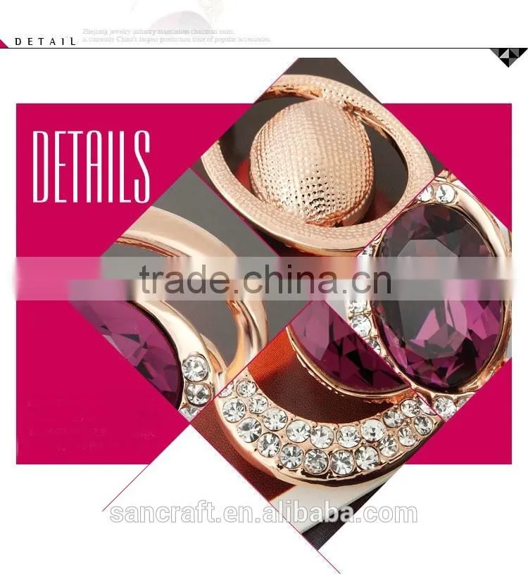 New arrival jewelry 18k gold plated necklace set with ruby Austrian crystal