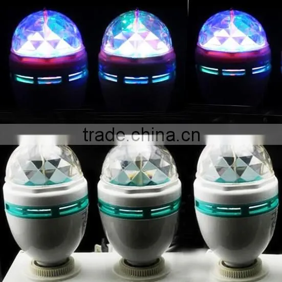 E27 Color Changing Led Rotating Lamp Mini Crystal Magic Ball Light