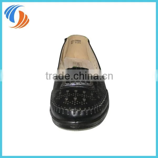 Women Black Small Holes Casual Shoes PU Leather Shoes