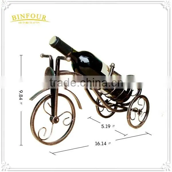 vintage bike shape stand rack metal wine bottle holder