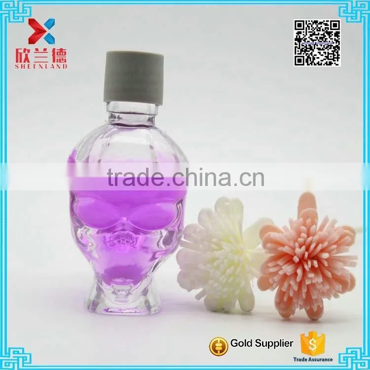 Hot Sale 50ml Cool Design Alien Shaped Transparent Glass Wine Bottles