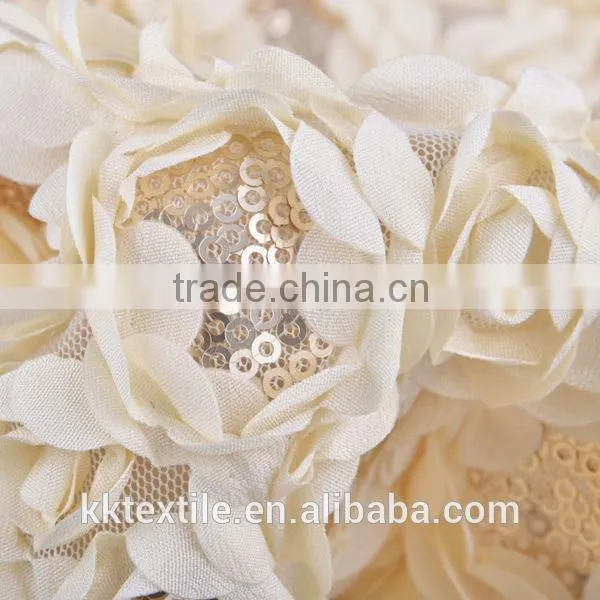 2014 Newest Rose Mesh botton Fabric embriodery beaded chiffon