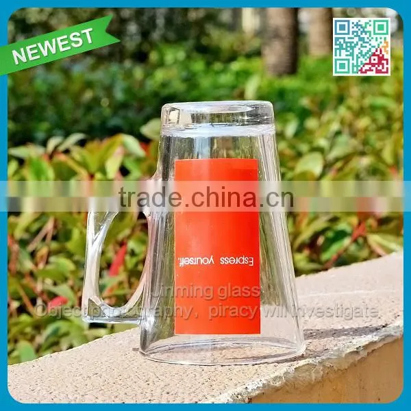 Top selling coffee glass cup with handle promotional coffee mugs
