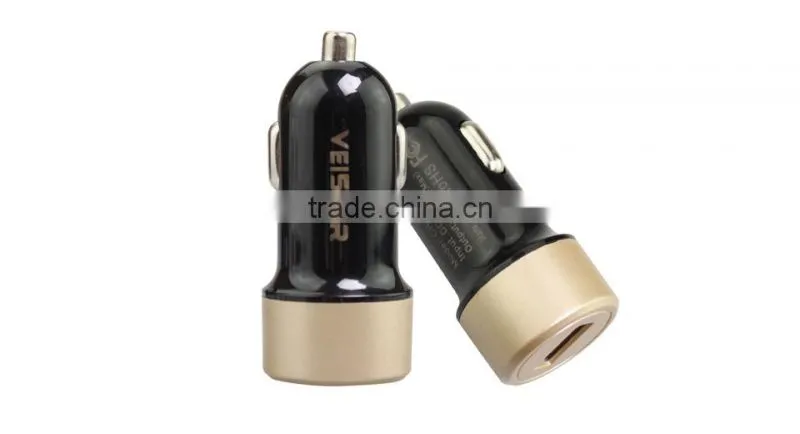 5V 2.4A Colorful flat Portable Single reversible USB Port Mobile Phone Auto Car Charger