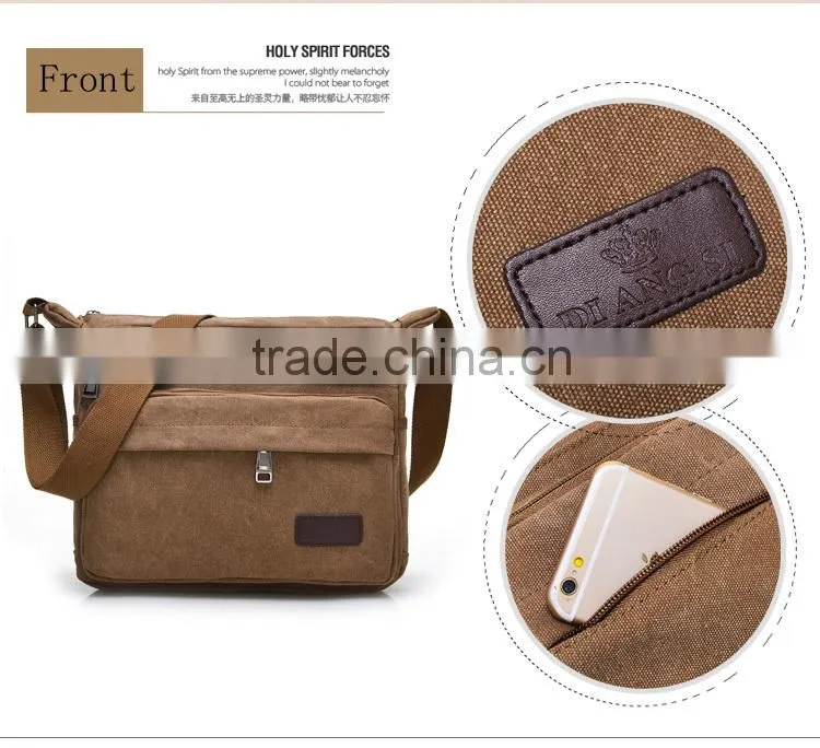 Vintage canvas shoulder messenger bag for men