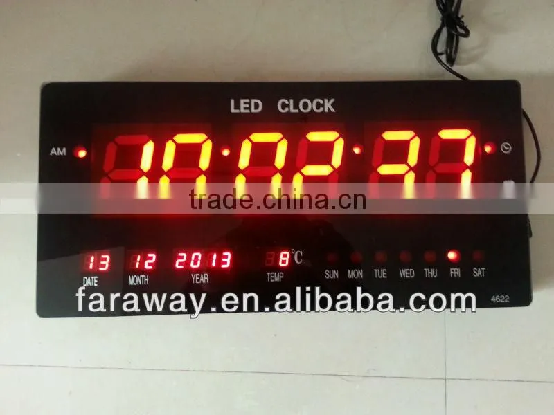 High accurancy led calendar clock with alarm and temperature