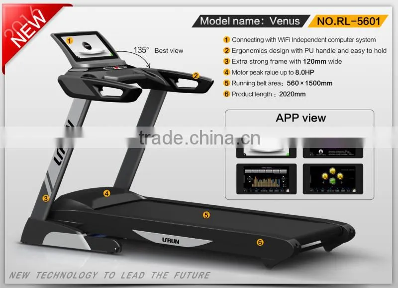 fiting treadmill with 6.5 inch lcd pandel max.speed 20km/h factory directly