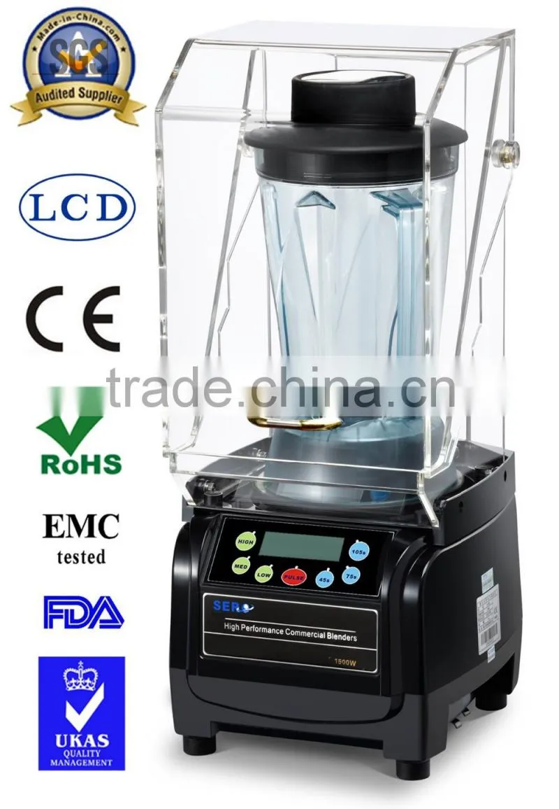 2016 Heavy duty Digital automatic control kitchen commercial blender with Sound Cover