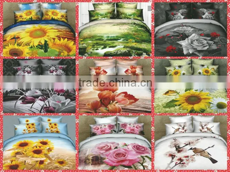 100% cotton 3D flower sheet set
