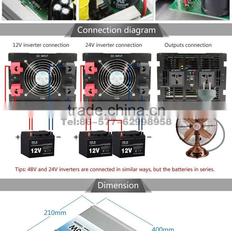Hot selling adjustable voltage OPIP-5000 pure sine wave power inverter DC to AC dc input 12v