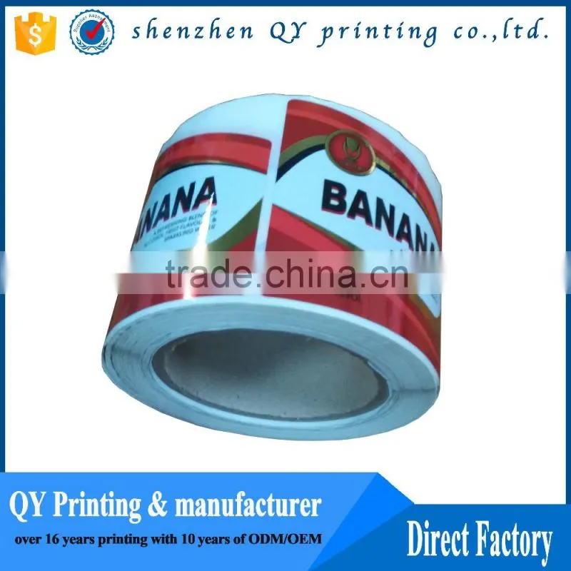 High quality permanent plastic printing glossy customized waterproof sticker