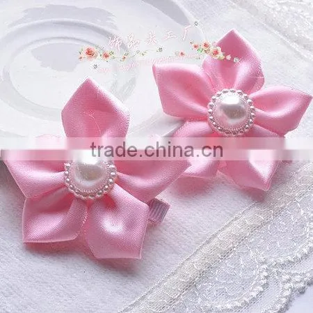 Carnation handmade ribbon flower brooches