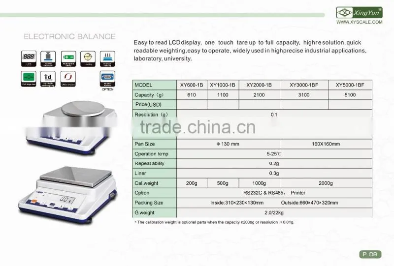XY1000-1B 1100g/0.1g weighing scale/digital balance