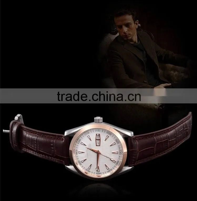 automatic mechanical watch with date day,Rose gold stainless steel wrist watch mechanical