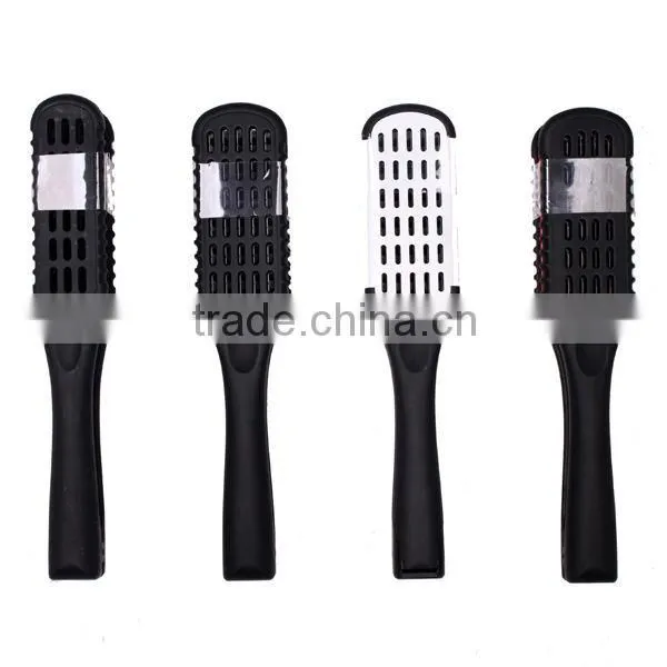 Hair straightening brush ceramic double side hair brush