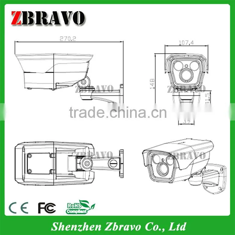 960P 1.3MP IP66 Vandal-proof Dot matrix 2.8-12mm Varifocal Lens CMOS Metal HDCVI Camera
