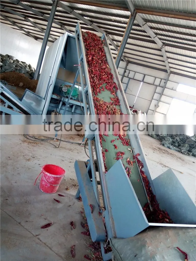 High capacity fresh/dry pepper/chili stem removing machine