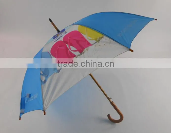 23 inches custom made wooden handle rain umbrella for sale